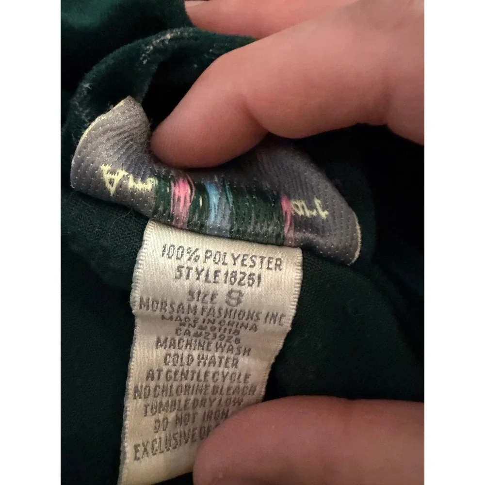 Amanda Stewart Intimates Green Velvet Embroidered Robe Shawl Collar Small 18251